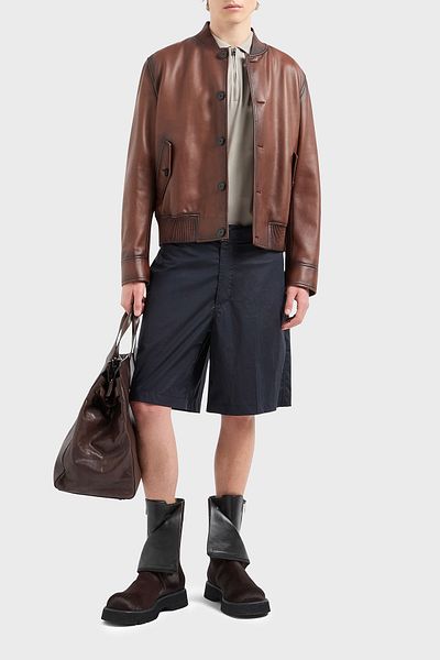 Emporio Armani Βαμβακερό μπλουζάκι με κανονική εφαρμογή με μισό φερμουάρ πόλο γιακά Ανδρικό μπλουζάκι POLO COLLAR EM00108