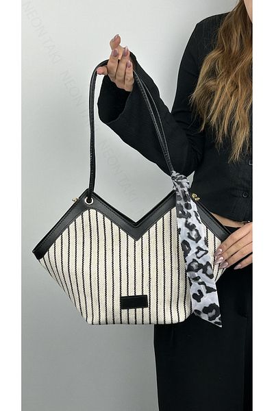 Neon Takı by Atalay Shoulder and Hand Bag with Sensitivity Label and Scarf Detail 58