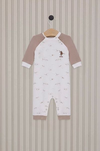 Haye Collection Baby Boy Long Sleeve Bodysuit Cream