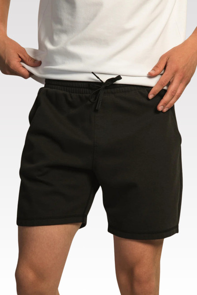 NAKRUF Ανδρικό μαύρο απλό κανονικό καλοκαιρινό σορτς
