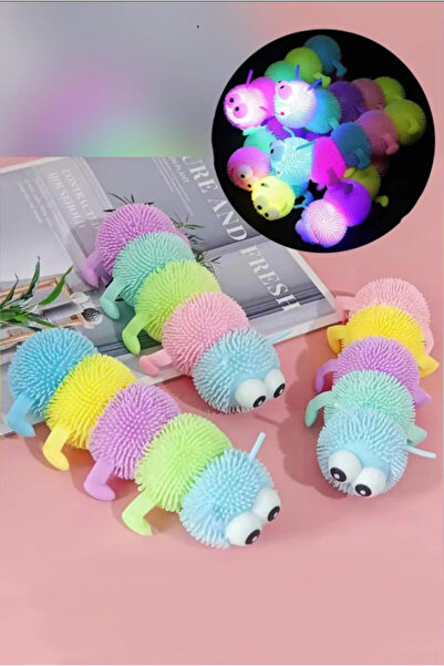 Ax Axentia Tırtıl Oyuncak Işıklı Esnek Duyusal Renkli Yumuşak Oyuncak 1 Adet