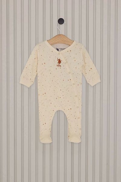 Haye Collection Baby Girl Booties Jumpsuit Cream