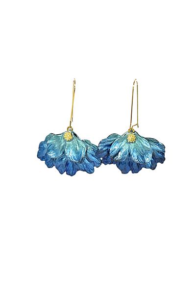 NARRU NARRU handmade earrings, flower-shaped, blue, Sidonia 07