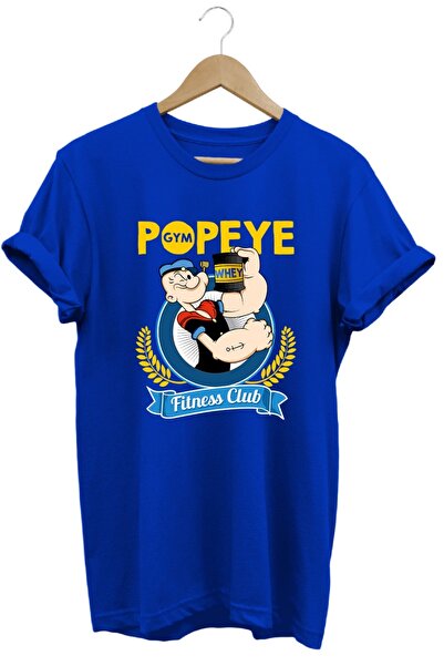 hobidünyam- Popeye Popeye Gym Printed 100% Cotton Basic T-shirt Regular Size ...