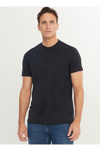 ALTINYILDIZ CLASSICS Ανδρικό μπλουζάκι Six Star Classics Crew Neck Plain Anthracite ACE091252301_ATR