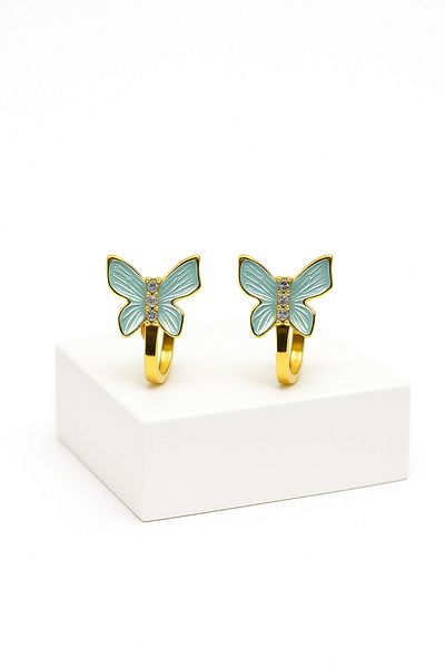 MakeWell Butterfly Design Compression Children's Earring for Non-Pierced Ears