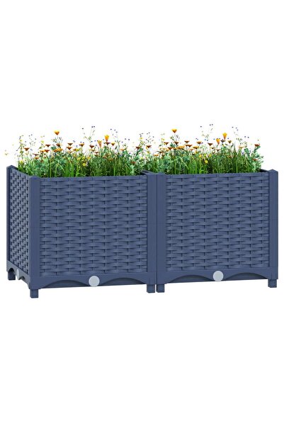 vidaxl سرير مرتفع 80x40x38 سم من البولي بروبيلين