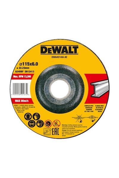 Generic DEWALT Depressed Centre Metal Grinding Wheel Multicolor 115 x 6mm DWA4514IA-AE