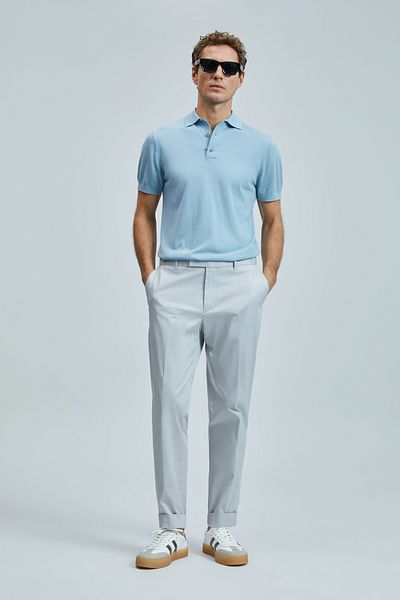 Lufian Plus Smart Men's Chino Trousers Slim Fit Stone