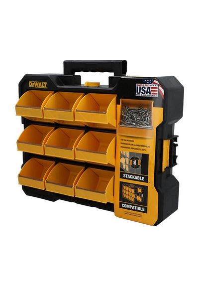 Generic DEWALT Flip Bin Storage Organizer Yellow and Black