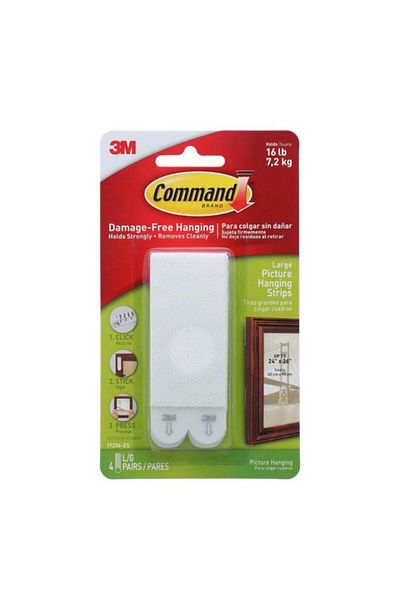 Generic Command 4-Piece Picture Hanging Strips White Large 17206-ES