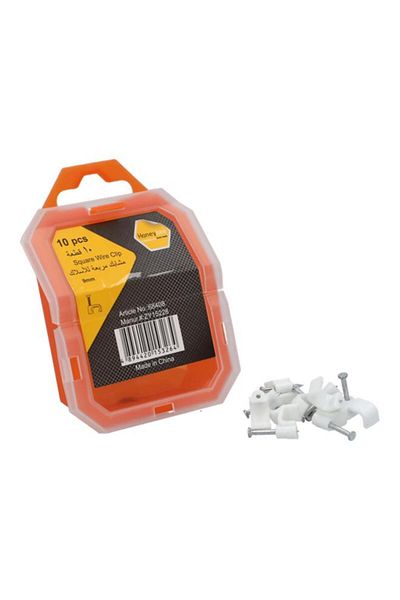 Generic HONEY BEE 10-Piece Square Wire Clip White 9mm