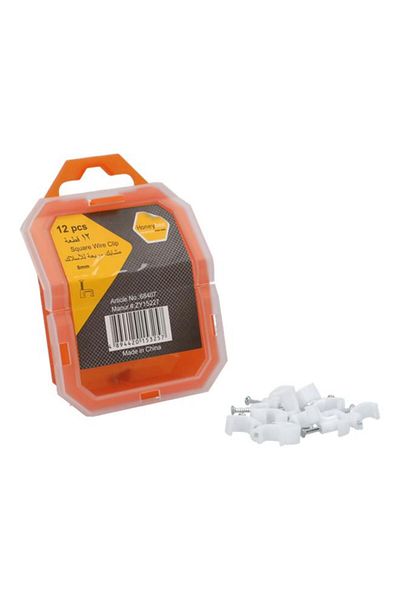 Generic HONEY BEE 12-Piece Sturdy High Quality Plastic Square Wire Clip Set White 8mm ZY15227