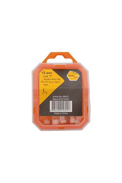 Generic HONEY BEE 12-Piece Sturdy High Quality Plastic Square Wire Clip Set White 8mm ZY15227