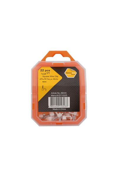 Generic HONEY BEE 22-Piece Square Wire Clip White 6mm