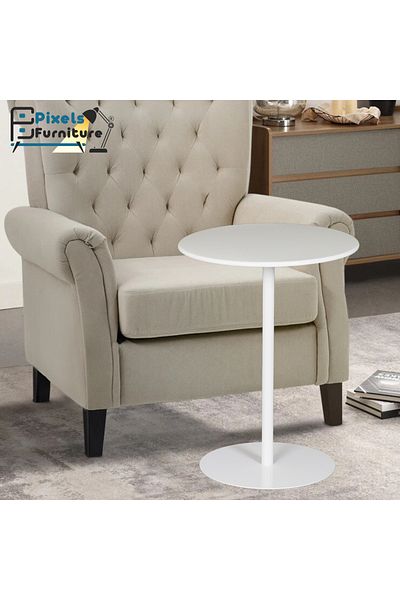 PixelsFurniture طاولة جانبية معدنية من بكسل الأثاث للأريكة والسرير، طاولة بقواعد معدنية صلبة