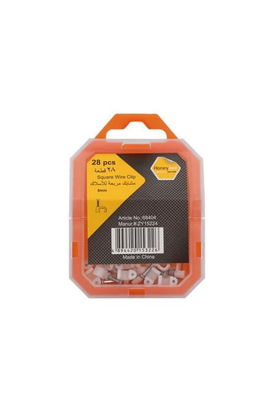 Generic HONEY BEE 28-Piece Square Wire Clip White 5mm