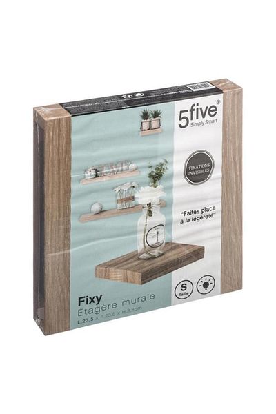 Generic Five Simply Smart Fixy Invisible Fixation Wall Shelf Natural Oak 23.5cm 138952C