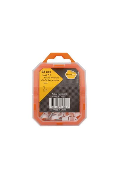 Generic HONEY BEE 22-Piece Sturdy High Quality Plastic Round Wire Clip Set White 6mm ZY15231