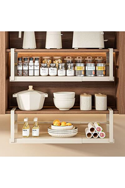 Viyogo Hanging spice rack, extendable 45.5 - 62.5 cm, metal with stainless steel, 45.5-62.5 x 22 x 16.5 cm