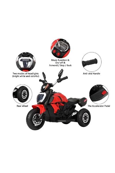 rexa Electric 3-Wheel Motorcycle for Kids – 6V/4.5Ah Single Motor Ride-On Dirt Bike