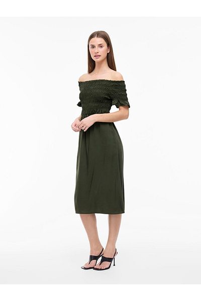 VILA Midikleid VILISA Schulterfreies