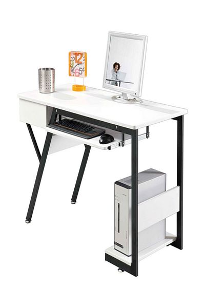 micasa Metal Frame Compact and Stylish Contemporary Computer Desk