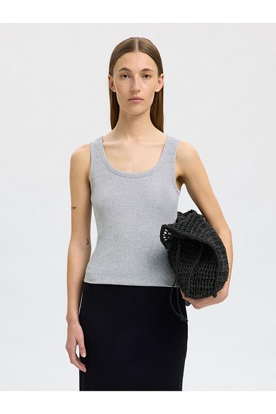 Selected Femme Tanktop Rippmuster Baumwoll