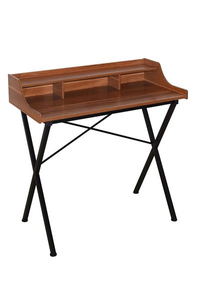 micasa Open Shelving Metal Frame Wooden Rectangular Computer Desk