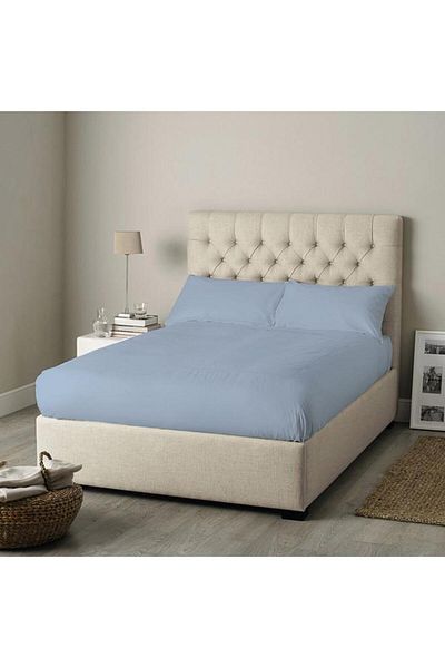 Generic Celia Twin Rectangular Stretchy Fitted Sheet Misty Blue 120x200+30cm