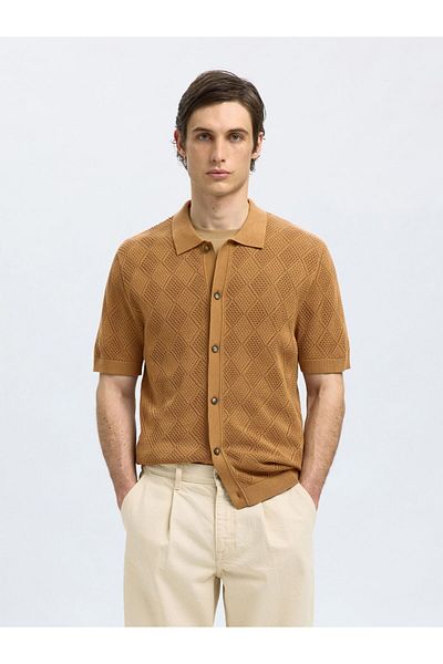 SELECTED Polohemd aus Strick Kurzarm