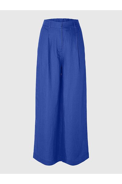 Selected Femme Hose mit weitem Bein Leinenmix