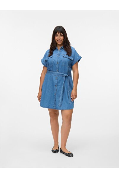Veromoda Curve Jeanskleid VMCNOTUS Kurzes Kleid