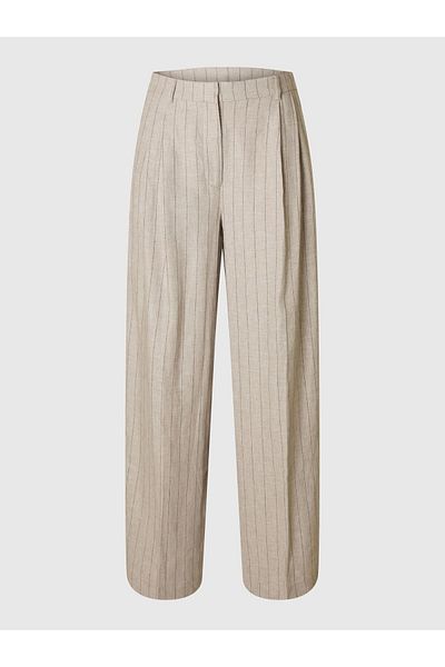 Selected Femme Hose mit weitem Bein Leinenmix