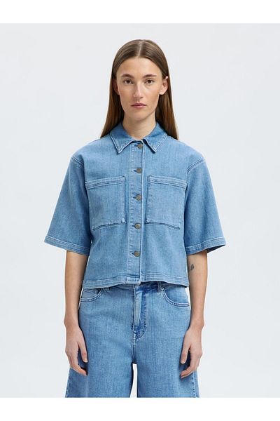 SELECTED Kurzarmhemd Denim