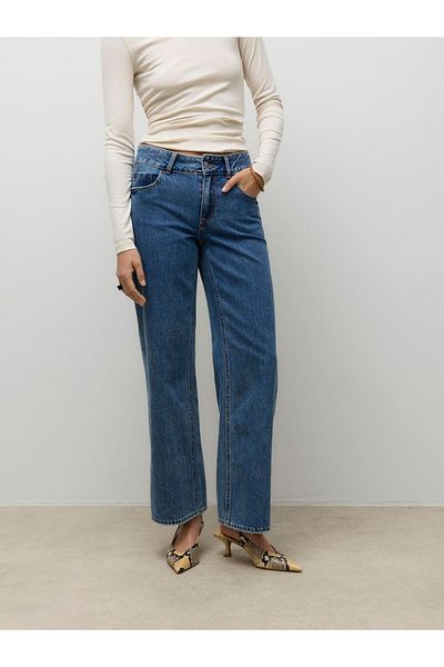 Vero Moda Weit geschnitten AWRENA Mid Rise Weiter Beinschnitt Jeans