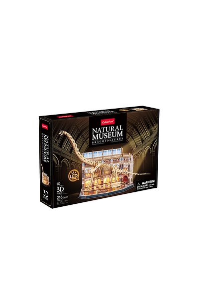 Cubic Fun CubicFun 3D Puzzle with LED Brachiosaurus 216-Pieces | No-Glue or Scissors Needed! | Dinosaur | STEM