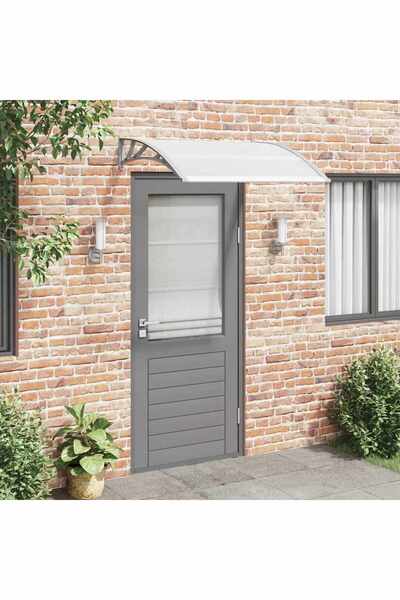 vidaxl مظلة باب رمادية 120 × 100 سم