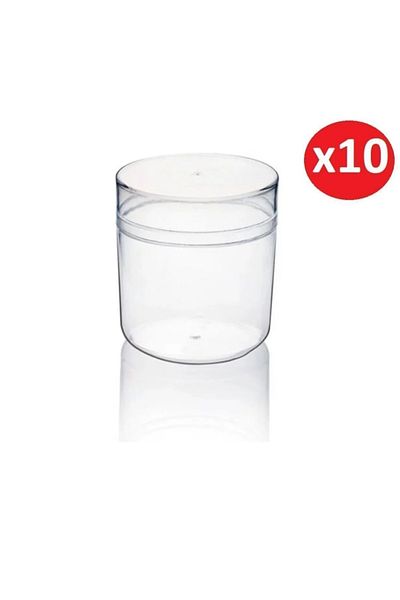 alenked Magnolia Crystal Mica Jar Dessert Container Bowl 300Cc Plastic Mica 10 Pcs Jar 10 Pcs Lid