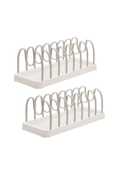 Viyogo Set 2 suporturi reglabile pentru scurgere capace si vase, 41.2 (L) x 16.8 (l) x 15 (H) cm