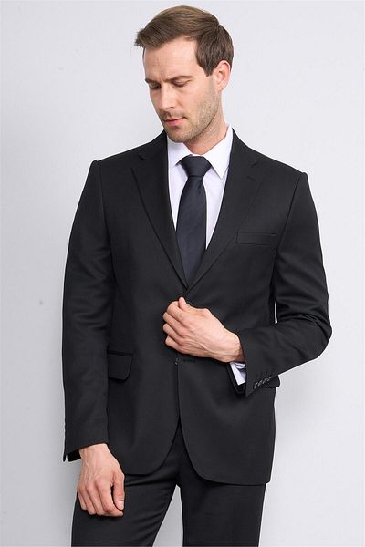 Mentality Çetinkaya 9136 Men's Swallow Collar 4 Drop Suit Black