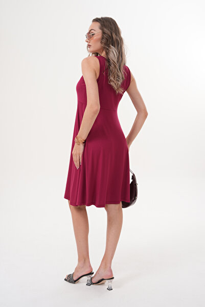 Miss Dünya Lissa Hamile ve Lohusa Kolsuz Örme Kumaş Midi Elbise