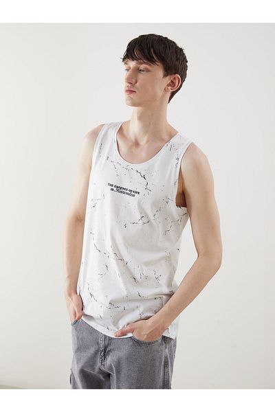 LC Waikiki XSIDE Ecru Crew Neck Ανδρικό αμάνικο μπλουζάκι S5FD96Z8NVY25