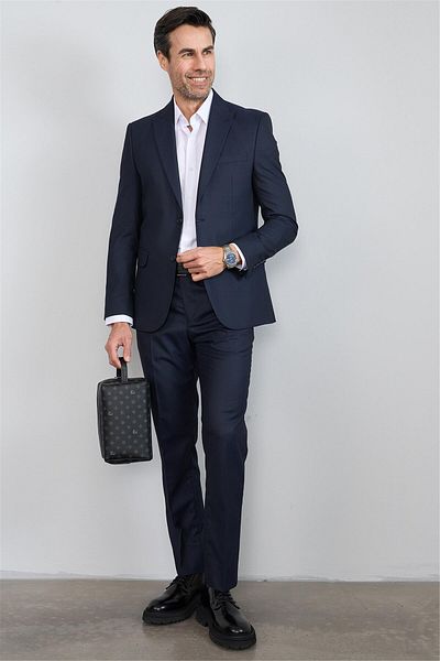 Mentality 9100 Men's Holmes Slimfit Suit Navy Blue