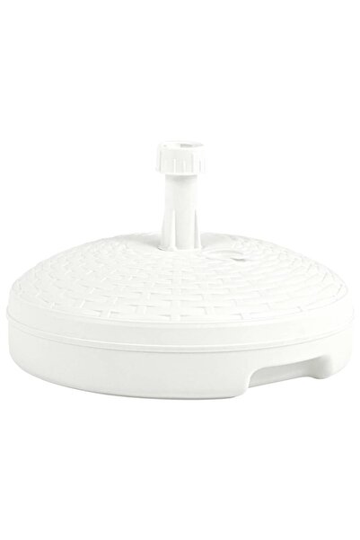 vidaxl مظلة قاعدة من البلاستيك الأبيض المملوء بالرمل والماء سعة 20 لترًا