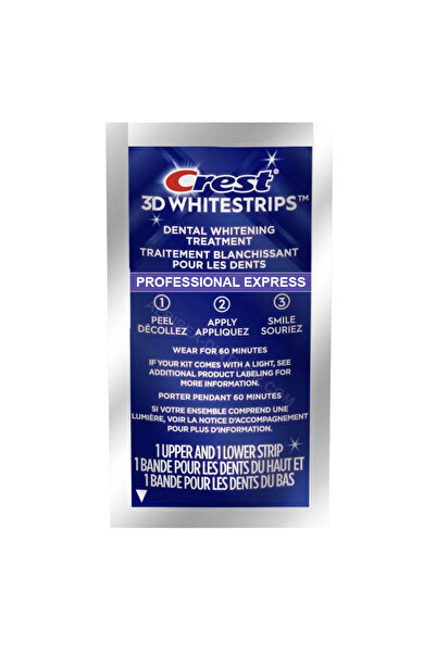 CREST Teeth Strips, Crest, 3D White, Professional Express White, 14% Concentration, 45 min, 1x sachet