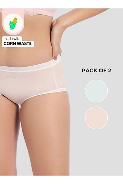 Intimate Queen Corn Bae Lacy Boyshorts – CloudSoft Luxury, Made from Corn Fiber | No Roll-Ups (Pack Of 2)