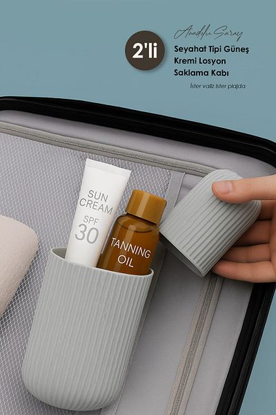 Anadolu Saray 2Pcs Travel Type Accessory Sunscreen Lotion Storage Container Glasses Toothpaste Storage Box