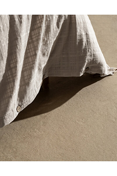 Madame Coco Lumiere King Size 100% Cotton Dobby Duvet Cover Set - White