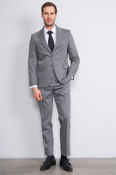 DURAK Risser Bolu Vest Gray Polyviscon Men's Suit